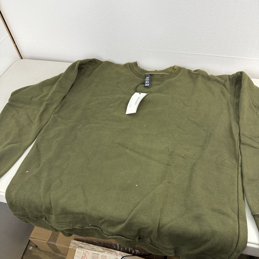 OTHER UK Olive Green Sweatshirt Frayed Oversized Size Medium NWT